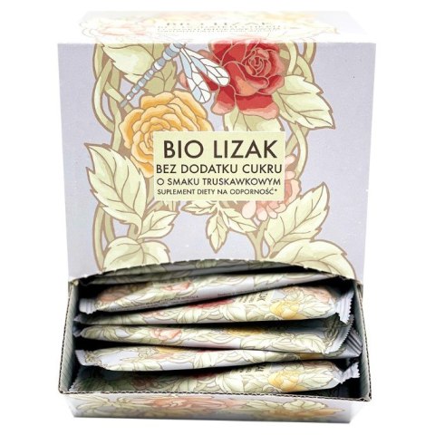 Bio Lizak o smaku truskawkowym bez dodatku cukru Lizuu BIO 6g Bio Lizak o smaku truskawkowym bez dodatku cukru Lizuu BIO 6g