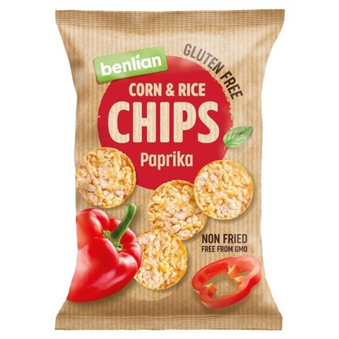 Chipsy kukurydziano-ryżowe - papryka Benlian 50g Chipsy kukurydziano-ryżowe - papryka Benlian 50g