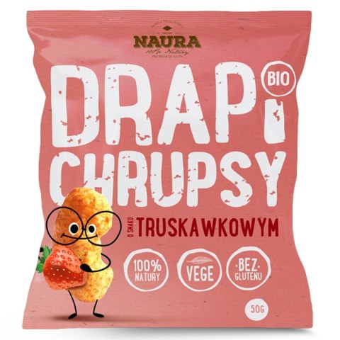 Chrupki Drapi Chrupsy o smaku truskawkowym Naura BIO, 50g Chrupki Drapi Chrupsy o smaku truskawkowym Naura BIO, 50g
