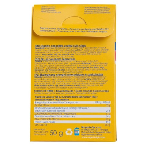 Chrupki w czekoladzie bezglutenowe Super Fudgio BIO 50g Chrupki w czekoladzie bezglutenowe Super Fudgio BIO 50g