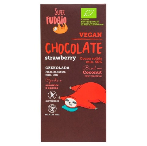 Czekolada truskawkowa Super Fudgio BIO 80g Czekolada truskawkowa Super Fudgio BIO 80g