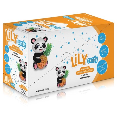 Drażetki o smaku ananasowym z witaminą C i D LILY Candy, 40g Drażetki o smaku ananasowym z witaminą C i D LILY Candy, 40g