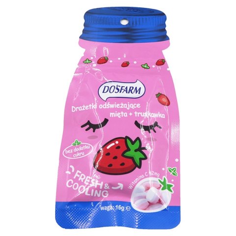 Drażetki odświeżające mięta + truskawka Dosfarm 16g Drażetki odświeżające mięta + truskawka Dosfarm 16g