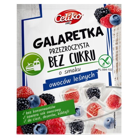Galaretka bez cukru owoce leśne (przeźroczysta) Celiko 14g Galaretka bez cukru owoce leśne (przeźroczysta) Celiko 14g