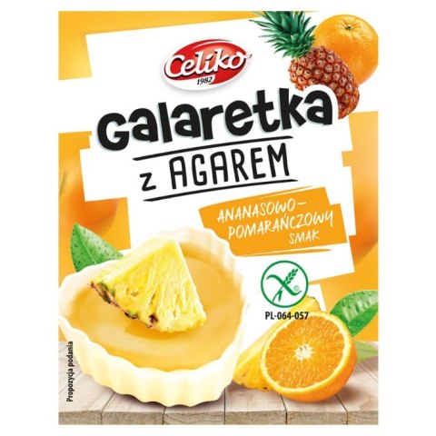 Galaretka z agarem o smaku ananas-pomarańczowy bez glutenu Celiko, 45g Galaretka z agarem o smaku ananas-pomarańczowy bez glutenu Celiko, 45g