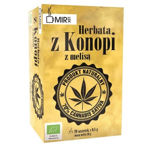 Herbata z konopii z melisą Mir-lek BIO, 16g (20x0,8g) Herbata z konopii z melisą Mir-lek BIO, 16g (20x0,8g)