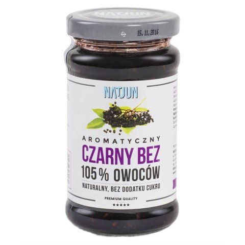 Konfitura czarny bez bez dodatku cukru 105% owoców Natjun, 220g Konfitura czarny bez bez dodatku cukru 105% owoców Natjun, 220g