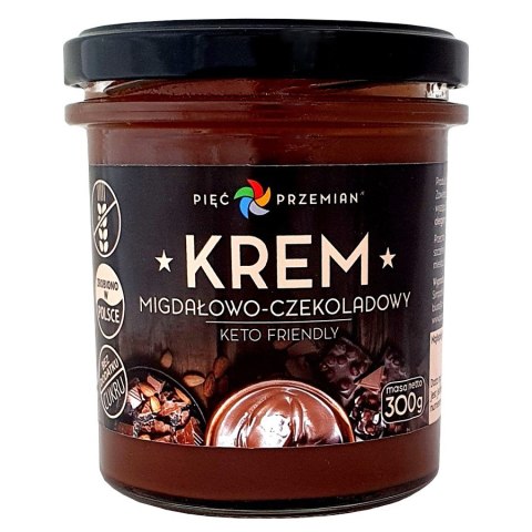 Krem migdałowo-czekoladowy KETO Pięć Przemian, 300g Krem migdałowo-czekoladowy KETO Pięć Przemian, 300g
