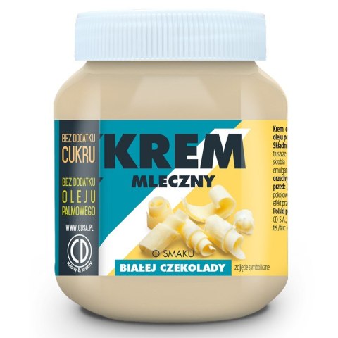 Krem o smaku białej czekolady bez dodatku cukru i bez oleju palmowego CD, 350g Krem o smaku białej czekolady bez dodatku cukru i bez oleju palmowego CD, 350g