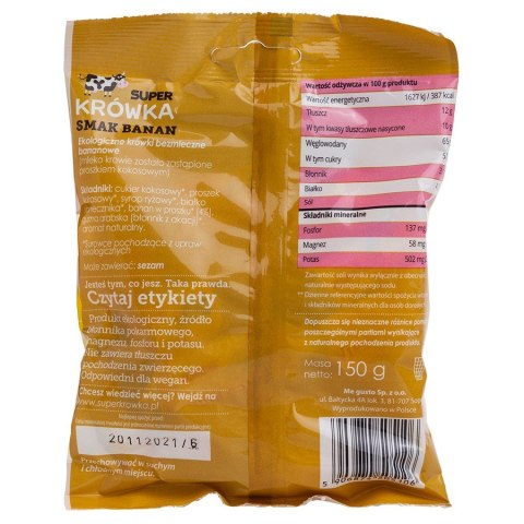 Krówki bezmleczne bananowe bezglutenowe Super Krówka BIO 150g Krówki bezmleczne bananowe bezglutenowe Super Krówka BIO 150g