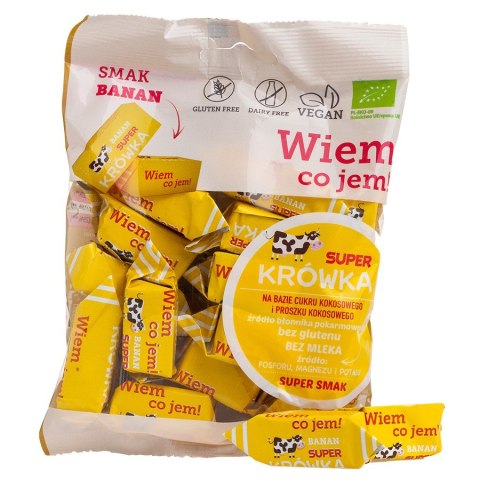 Krówki bezmleczne bananowe bezglutenowe Super Krówka BIO 150g Krówki bezmleczne bananowe bezglutenowe Super Krówka BIO 150g