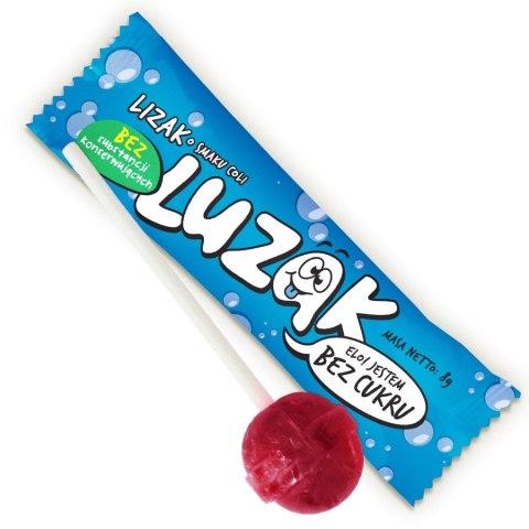 Luzak lizak bez cukru o smaku coli 8g Luzak lizak bez cukru o smaku coli 8g