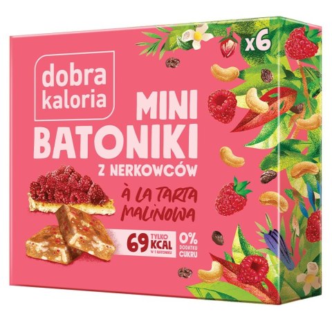 Minibatoniki z nerkowców - tarta malinowa Dobra Kaloria 6x17g Minibatoniki z nerkowców - tarta malinowa Dobra Kaloria 6x17g