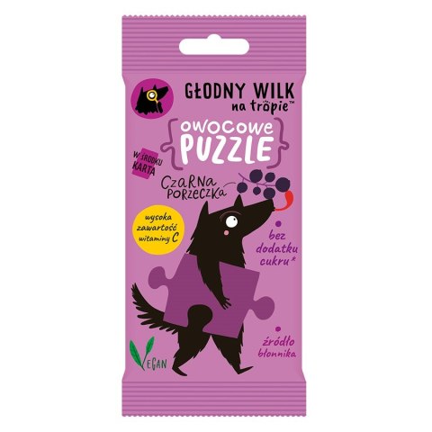 Owocowe puzzle żelki z naturalną witaminą C - czarna porzeczka Głodny Wilk 20g Owocowe puzzle żelki z naturalną witaminą C - czarna porzeczka Głodny Wilk 20g