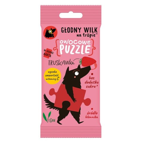 Owocowe puzzle żelki z naturalną witaminą C - truskawka Głodny Wilk 20g Owocowe puzzle żelki z naturalną witaminą C - truskawka Głodny Wilk 20g