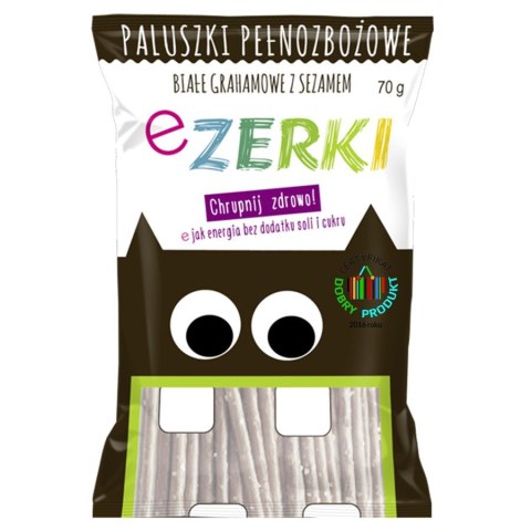 Paluszki Ezerki grahamowe białe sezamowe - Brązowe, 70g Paluszki Ezerki grahamowe białe sezamowe - Brązowe, 70g