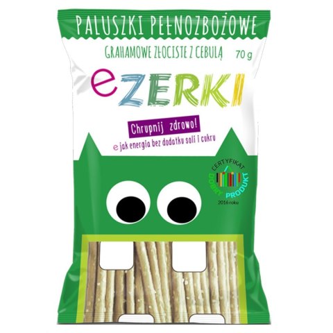 Paluszki Ezerki grahamowe złociste cebulowe - Zielone, 70g Paluszki Ezerki grahamowe złociste cebulowe - Zielone, 70g