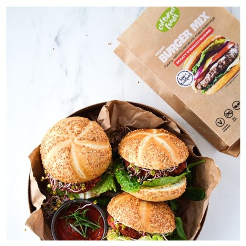 Vegan Burger Mix roślinny zamiennik mięsa Cultured Foods 200g Vegan Burger Mix roślinny zamiennik mięsa Cultured Foods 200g