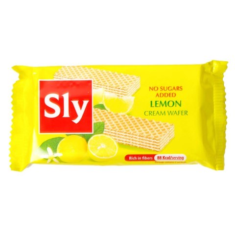 Wafelki z kremem cytrynowym bez dodatku cukru Sly Nutritia 40g Wafelki z kremem cytrynowym bez dodatku cukru Sly Nutritia 40g