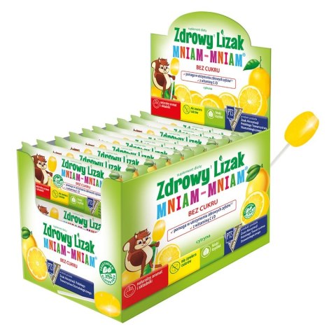 Zdrowy Lizak Mniam-Mniam o smaku cytrynowym Starpharma, 6g Zdrowy Lizak Mniam-Mniam o smaku cytrynowym Starpharma, 6g