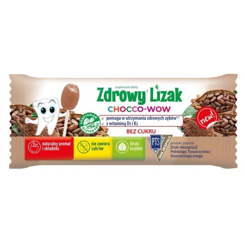Zdrowy lizak Chocco-Wow o smaku kakao Starpharma, 6g Zdrowy lizak Chocco-Wow o smaku kakao Starpharma, 6g