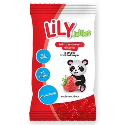 Żelki z zestawem witamin o smaku truskawki LILY Jelly, 30g Żelki z zestawem witamin o smaku truskawki LILY Jelly, 30g