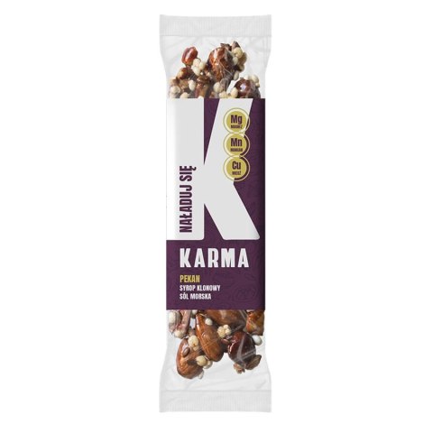 Baton "NAŁADUJ SIĘ" - pekan, syrop klonowy, sól morska Karma, 40g Baton "NAŁADUJ SIĘ" - pekan, syrop klonowy, sól morska Karma, 40g