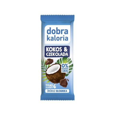 Baton kokos i czekolada Dobra Kaloria, 33g Baton kokos i czekolada Dobra Kaloria, 33g