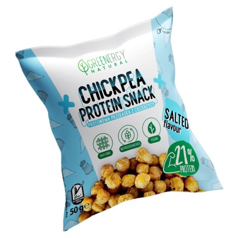 Chipsy proteinowe z ciecierzycy - smak solony Greenergy, 50g Chipsy proteinowe z ciecierzycy - smak solony Greenergy, 50g