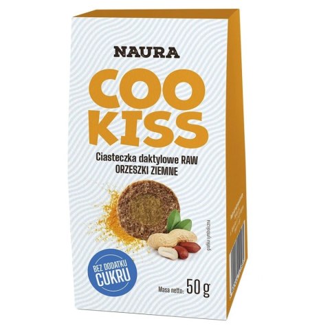 Ciasteczka daktylowe RAW orzeszki ziemne Naura, 50 g Ciasteczka daktylowe RAW orzeszki ziemne Naura, 50 g