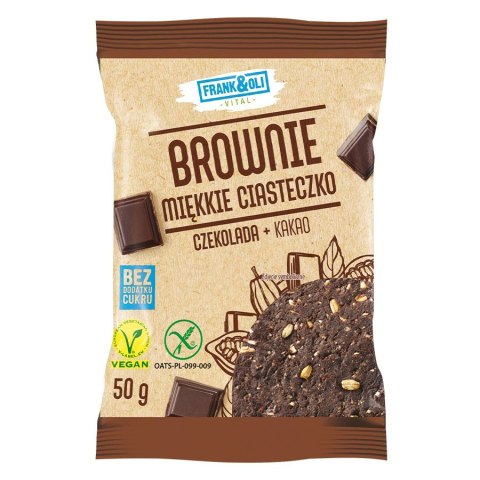 Ciastko brownie czekolada i kakao Frank&Oli, 50g Ciastko brownie czekolada i kakao Frank&Oli, 50g