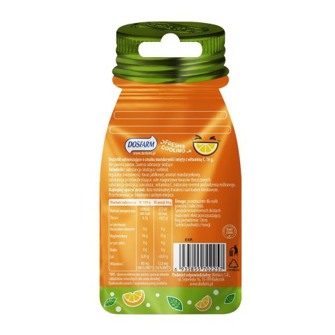 Drażetki odświeżające o smaku mięty i mandarynki Dosfarm, 16 g Drażetki odświeżające o smaku mięty i mandarynki Dosfarm, 16 g