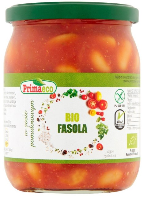 FASOLA W SOSIE POMIDOROWYM BEZGLUTENOWA BIO 440 g - PRIMAVIKA (PRIMAECO) FASOLA W SOSIE POMIDOROWYM BEZGLUTENOWA BIO 440 g - PRIMAVIKA (PRIMAECO)