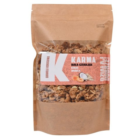 GRANOLA KOKOSOWA - biała czekolada, kokos, morela Karma, 250g GRANOLA KOKOSOWA - biała czekolada, kokos, morela Karma, 250g