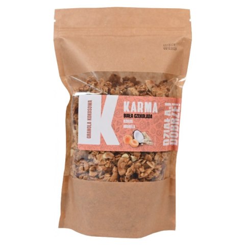 GRANOLA KOKOSOWA - biała czekolada, kokos, morela Karma, 400g GRANOLA KOKOSOWA - biała czekolada, kokos, morela Karma, 400g