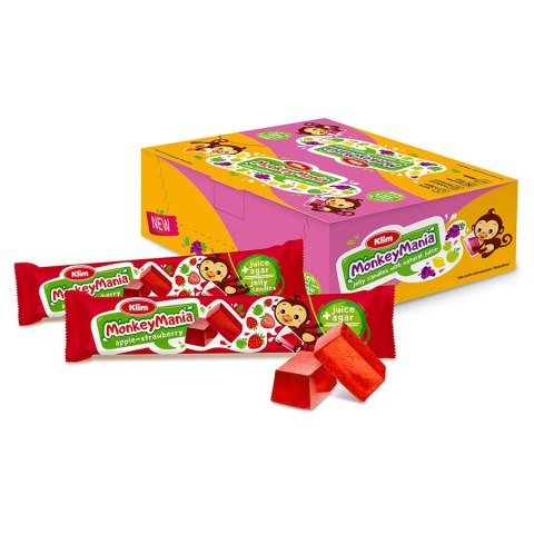 Galaretki Monkey Mania - jablko-truskawka Klim 39g Galaretki Monkey Mania - jablko-truskawka Klim 39g