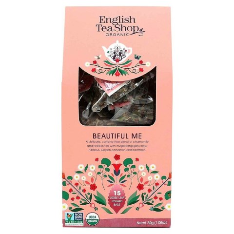 Herbata liściasta Beautiful Me BIO English Tea Shop, 15 piramidek Herbata liściasta Beautiful Me BIO English Tea Shop, 15 piramidek