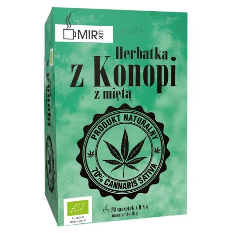 Herbata z konopii z miętą Mir-lek BIO, 16g (20x0,8g) Herbata z konopii z miętą Mir-lek BIO, 16g (20x0,8g)