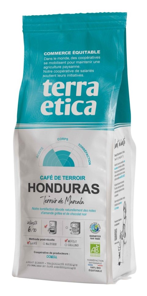 KAWA MIELONA ARABICA 100 % HONDURAS FAIR TRADE BIO 250 g - TERRA ETICA KAWA MIELONA ARABICA 100 % HONDURAS FAIR TRADE BIO 250 g - TERRA ETICA