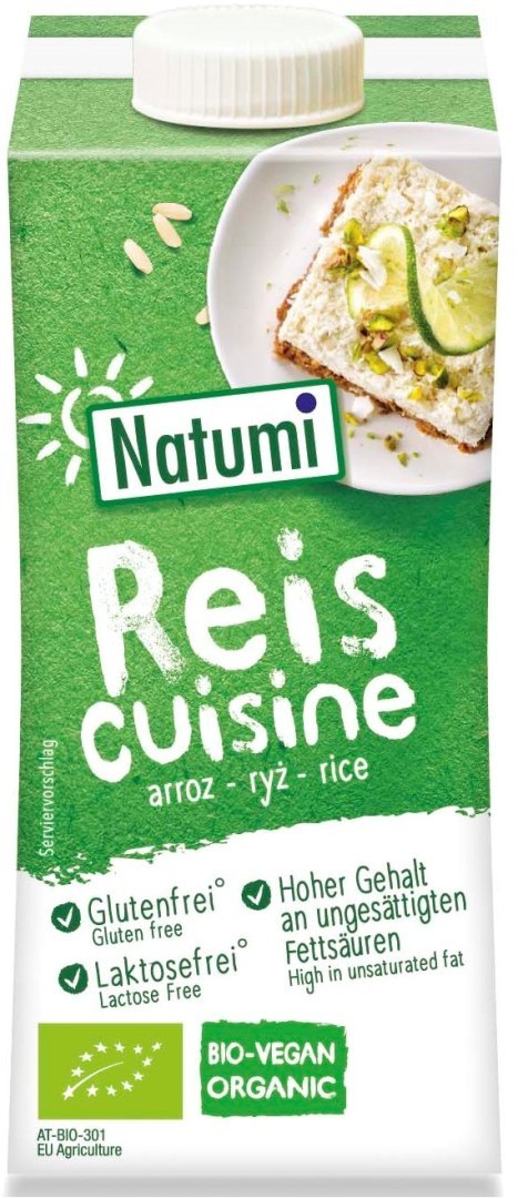 KREM RYŻOWY DO GOTOWANIA I PIECZENIA BEZ DODATKU CUKRÓW BEZGLUTENOWY BIO 200 ml - NATUMI KREM RYŻOWY DO GOTOWANIA I PIECZENIA BEZ DODATKU CUKRÓW BEZGLUTENOWY BIO 200 ml - NATUMI