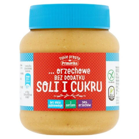 KREM Z PRAŻONYCH ORZESZKÓW ZIEMNYCH BEZ DODATKU SOLI I CUKRU BEZGLUTENOWY 350 g - PRIMAVIKA KREM Z PRAŻONYCH ORZESZKÓW ZIEMNYCH BEZ DODATKU SOLI I CUKRU BEZGLUTENOWY 350 g - PRIMAVIKA