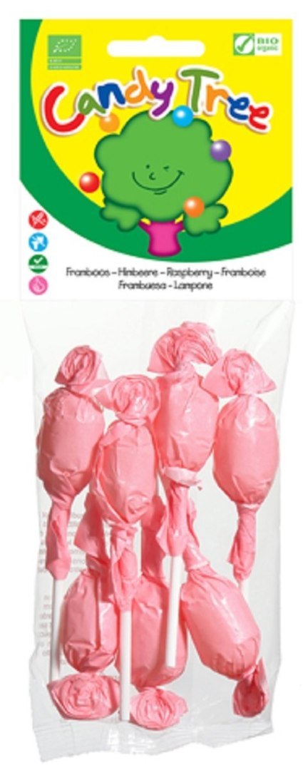 LIZAKI OKRĄGŁE O SMAKU MALINOWYM BEZGLUTENOWE BIO (7 x 10 g) 70 g - CANDY TREE LIZAKI OKRĄGŁE O SMAKU MALINOWYM BEZGLUTENOWE BIO (7 x 10 g) 70 g - CANDY TREE