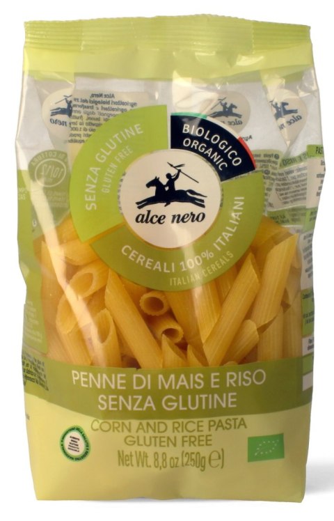 MAKARON (KUKURYDZIANO - RYŻOWY) PENNE BEZGLUTENOWY BIO 250 g - ALCE NERO MAKARON (KUKURYDZIANO - RYŻOWY) PENNE BEZGLUTENOWY BIO 250 g - ALCE NERO