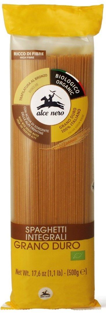 MAKARON (SEMOLINOWY RAZOWY) SPAGHETTI BIO 500 g - ALCE NERO MAKARON (SEMOLINOWY RAZOWY) SPAGHETTI BIO 500 g - ALCE NERO