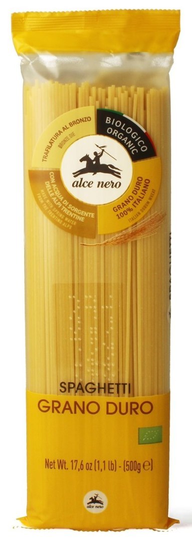 MAKARON (SEMOLINOWY) SPAGHETTI BIO 500 g - ALCE NERO MAKARON (SEMOLINOWY) SPAGHETTI BIO 500 g - ALCE NERO