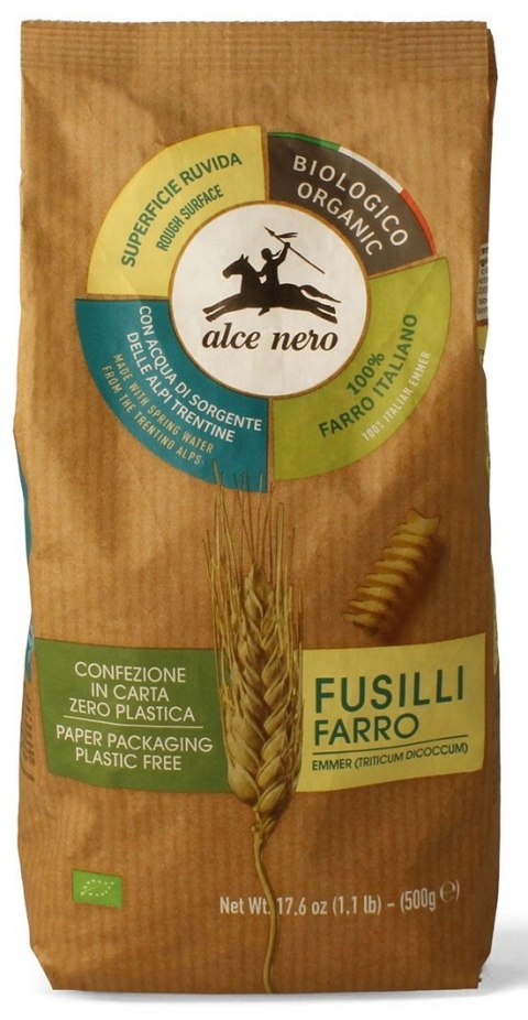 MAKARON (Z PŁASKURKI) FUSILLI BIO 500 g - ALCE NERO MAKARON (Z PŁASKURKI) FUSILLI BIO 500 g - ALCE NERO
