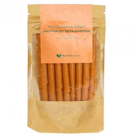 Marchewkowe rollsy naturalny betakaroten Naturalnie Zdrowi, 50g Marchewkowe rollsy naturalny betakaroten Naturalnie Zdrowi, 50g