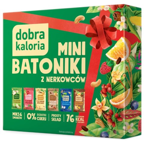 Minibatoniki z nerkowców (malina+sernik+jagoda+piernik+szarlotka+latte) Dobra Kaloria, 102g Minibatoniki z nerkowców (malina+sernik+jagoda+piernik+szarlotka+latte) Dobra Kaloria, 102g