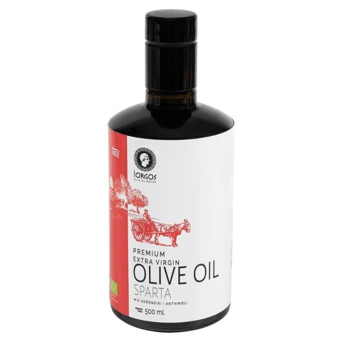 Oliwa z oliwek extra virgin PREMIUM ze Sparty butelka oliena BIO, 500ml Oliwa z oliwek extra virgin PREMIUM ze Sparty butelka oliena BIO, 500ml