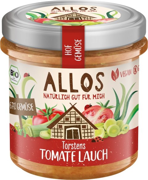 PASTA WARZYWNA Z POMIDORAMI I POREM BEZGLUTENOWA BIO 135 g - ALLOS PASTA WARZYWNA Z POMIDORAMI I POREM BEZGLUTENOWA BIO 135 g - ALLOS
